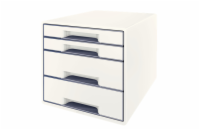 LEITZ Zásuvkový box  WOW CUBE, 4 zásuvky, bílá/šedá