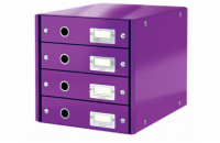LEITZ Zásuvkový box  Click&Store, 4 zásuvky, purpurová