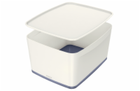 LEITZ Úložný box s víkem  MyBox, velikost L, bílá/šedá
