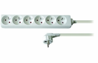 Solight prodlužovací přívod, 6 zásuvek, bílý, 1,5m - PP60
