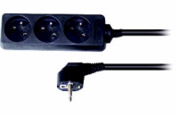 Solight prodlužovací přívod, 3 zásuvky, černý, 3m - PP09