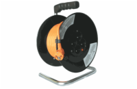 Solight prodlužovací přívod na bubnu, 4 zásuvky, 50m, oranžový kabel, 3x 1,5mm2