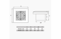 Primo BASE 100/AT ventilátor D100AŽ/WC PRIMO BASE 100AT