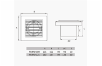 Tomex Primo base 125 A Ventilátor PRIMO BASE 125A D125 AŽ