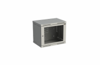 Rozvaděč nástěnný SENSA 9U 400mm, dveře sklo, RAL 7035, SENSA-9U-64-11-G