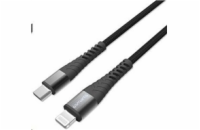 4smarts odolný MFi kabel PremiumCord 20W USB-C/Lightning, délka 25 cm, černá