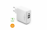 FIXED nabíječka do sítě, konektor USB-C + 2x USB-A, podpora PD, 45 W, bílá