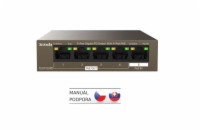 Tenda TEG1105PD Tenda TEG1105PD - 5-port PoE PD Gigabit Ethernet Switch, 1x PoE IN, 4x PoE OUT, Kov, Fanless