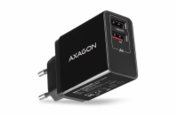 AXAGON ACU-QS24, QC & SMART nabíjačka do siete 24W, 2x port USB-A, QC3.0/AFC/FCP + 5V/1,2A