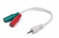 CABLEXPERT Sluchátkový adaptér 3,5 mm 4-pin na 2 x 3,5 mm 3-pin jack, černý^ˇ
