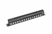 Vyvaz.panel 19"1U kov Lišta Průchozí černý 65mm hl