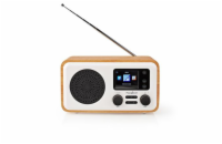 NEDIS internetové rádio/ výkon 7W/ FM/ DAB+/ Internet/ Bluetooth/ Wi-Fi/ USB/ 3,5mm jack/ bílé/ dřevo