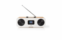 Nedis RDIN2500WT - Internetové Rádio - Stolní Provedení/Bluetooth/Wi-Fi/DAB+/FM/Internet/2,4 "/34W/Budík/Bílá/Dřevo
