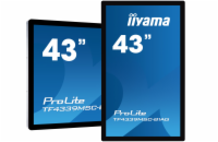 43" iiyama TF4339MSC-B1AG: AMVA, FullHD, capacitive, 12P, 400cd/m2, VGA, HDMI, DP, 24/7, IP54, černý