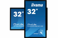 32" iiyama TF3239MSC-B1AG: AMVA, FullHD, capacitive, 12P, 500cd/m2, VGA, HDMI, DP, 24/7, IP54, černý