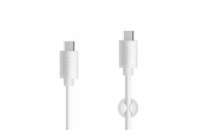 Dlouhý datový a nabíjecí kabel FIXED s konektory USB-C/USB-C a podporou PD, USB 2.0, 2 metry, 60W, bílý