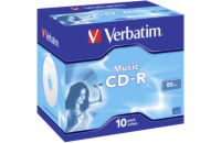 Verbatim CD-R 700MB 16x, AZO, Audio, jewel, 10ks (43365) VERBATIM CD-R80 700MB AUDIO/ 16x/ 80min/ jewel/ 10pack