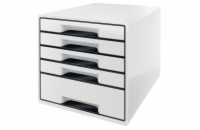 LEITZ Zásuvkový box  WOW CUBE, 5 zásuvek, bílá