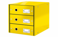 LEITZ Zásuvkový box  Click&Store, 3 zásuvky, žlutá
