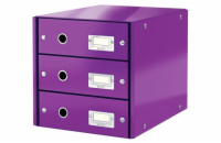 LEITZ Zásuvkový box  Click&Store, 3 zásuvky, purpurová