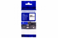 PRINTLINE kompatibilní páska s Brother TZE-SE5, 24mm, černý tisk/bílý podklad, plombovací
