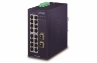 Planet IGS-1820TF Průmyslový Switch 16x1Gb, 2xSFP, dual 12-48VDC/24VAC, -40~+75°C, fanless