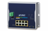 Planet WGS-5225-8P2S plochý L3 switch, 8x1Gb, 2x2.5Gb SFP, 8x PoE 802.3at 240W, 48-56VDC, -40~75°C, IP30, fanless