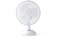 NEDIS FNTB10CWT23 stolní ventilátor/ průměr 23 cm/ výkon 22 W/ 2 rychlosti/ funkce oscilace/ kabel 1,5 m/ bílý