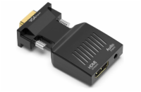 XtendLan Adaptér VGA (M) na HDMI (F), do 1080p,  audio propojením (konektor 3.5mm, F)