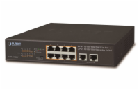 Planet GSD-1008HP, PoE switch 8x PoE 802.3at 120W+ 2x 1000Base-T, VLAN, extend mód 10Mb/s do 250m