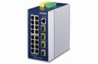 Planet IGS-6325-16T4S průmyslový L3 switch, 16x1Gb, 4x2.5Gb SFP, 9-48VDC, -40~75°C, IP30, fanless