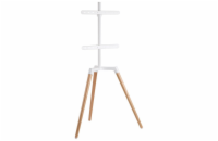 NEDIS podlahový TV stojan/ 50 - 65"/ 35 kg/ Skandinávské Provedení/ Otočné/ Protiskluzový popruh/ Snap-lock/ bílý