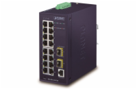 Planet IGS-4215-16T2S průmyslový L2 switch, 16x1Gb, 2x1Gb SFP, dual 12-48VDC , -40~75°C, 1x RJ45 serial port, IP30