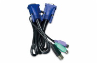 Planet KVM-KC1-1.8m Planet KVM-KC1-1.8m KB/Video/Mouse kabel s USB pro KVM řady 210, integrovaný převodník USB-PS/2