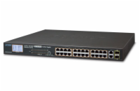 Planet FGSW-2622VHP PoE switch, 24x100Mb + 2x1Gb/SFP, LCD, VLAN, PoE 802.3at 30/300W