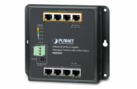 Planet WGS-804HPT Planet průmyslový plochý switch L2, 8x1Gb, 4xPoE 30/120W, dual 48-56VDC, IP30, -40~75°C, fanless