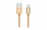 Swissten Datový Kabel Textile Usb / Usb-C 2,0 M Zlatý