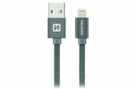 Swissten Datový Kabel Textile Usb / Lightning 0,2 M Šedý