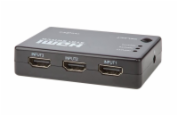 NEDIS HDMI přepínač/ 3x HDMI vstup/ 1x HDMI výstup/ 1080p/ ABS/ antracit/ box