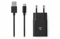 NEDIS síťová nabíječka/ USB-C/ 2.4 A/ 5.0 VDC/ černá/ kabel 1m