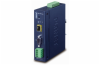 Planet průmyslový konvertor RS-232/422/485 na IP, 1x COM, 1x 100Base-FX/SFP, 9-48VDC, -40~+75°C, IP30, SNMP+Telnet