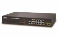 Planet GS-5220-8P2T2S L3 switch, 10x1Gb, 2x1Gb SFP, 8x PoE 802.3at 240W