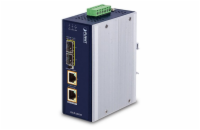 Planet IGUP-2205AT PoE++ konvertor 802.3bt, 2x 1000Base-T, 2x SFP 100/1000Base-X, dual power 12-56VDC, -40 až 75st.