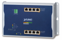 Planet WGS-4215-8HP2S plochý L4 switch, 8x1Gb, 2x1Gb SFP, 4+4 PoE 802.3at/bt 360W, 48-56VDC, -40~75°C, IP30, fanless