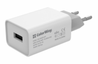 COLORWAY 1x USB/ síťová nabíječka/ 10W/ 100V-240V/ Bílá