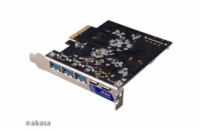 AKASA PCIe karta 2xUSB 3.2 Gen 2 Type-C a 3xType-A