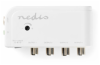 NEDIS zesilovač CATV/ maximální zesílení 10 dB/ 50–790 MHz/ 4 výstupy/ konektor IEC/ bílý