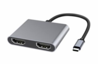 PremiumCord MST adapter USB-C na 2x HDMI, USB3.0, PD, rozlišení 4K a FULL HD 1080p