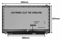 SIL LCD PANEL 15,6" HD 1366x768 30PIN MATNÝ / ÚCHYTY NAHOŘE A DOLE 77046770 LCD PANEL 15,6" HD 1366x768 30PIN MATNÝ / ÚCHYTY NAHOŘE A DOLE