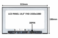 SIL LCD PANEL 14,0" FHD 1920x1080 30PIN MATNÝ IPS / BEZ ÚCHYTŮ 77042909 LCD PANEL 14,0" FHD 1920x1080 30PIN MATNÝ IPS / BEZ ÚCHYTŮ